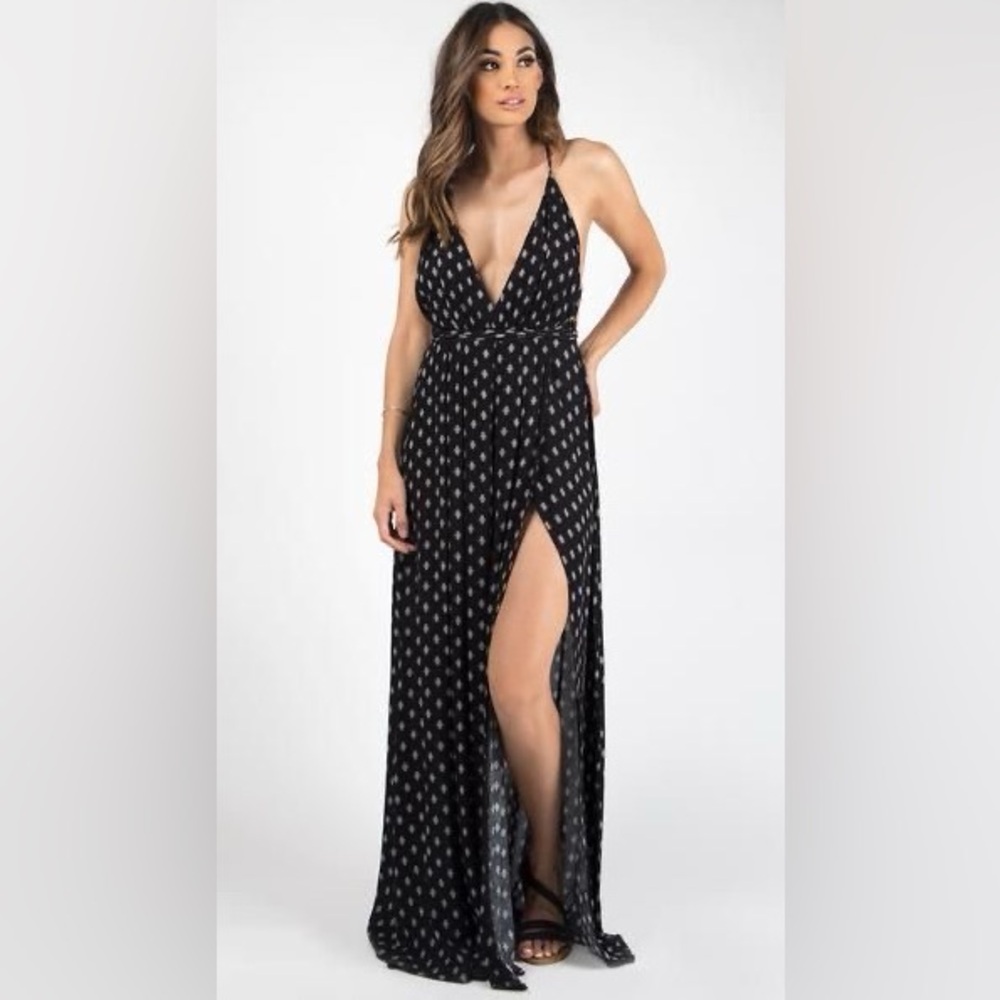 Aztec Printed Halter Maxi Dress
